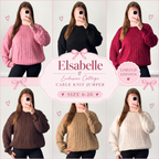 ELSABELLE EXCLUSIVE COTTAGE Size 6-20 Cable Knit Oversized Jumper