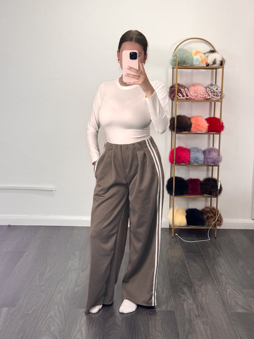 CORPORATE BADDIE Stripe Smart Jogger Trousers