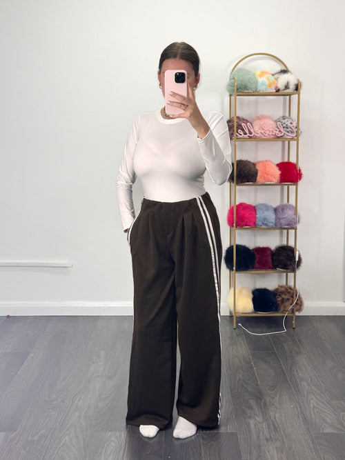 CORPORATE BADDIE Stripe Smart Jogger Trousers
