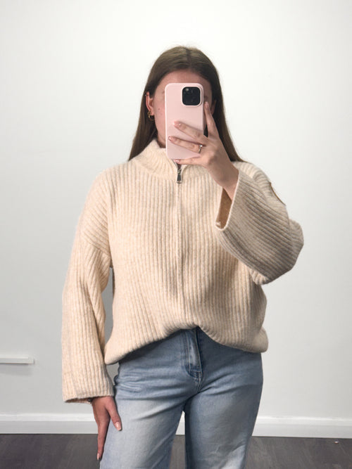 SAM Knitted Zip Up Jumper