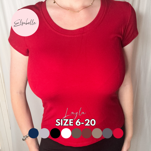 LAYLA Short Sleeve Fleece Lined Super Stretch Top