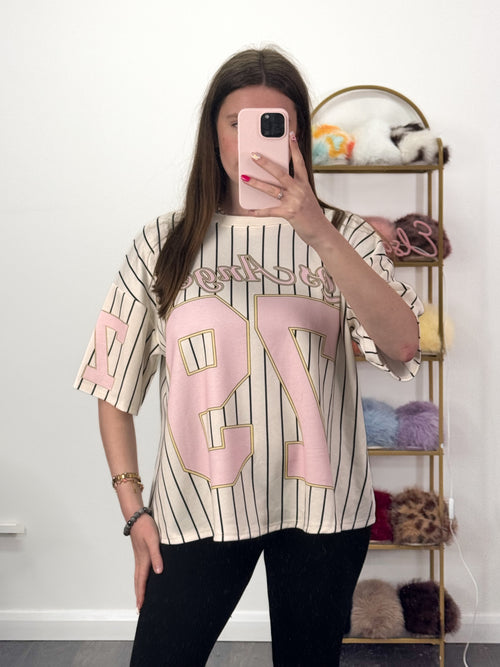 LALA Los Angeles Striped T-Shirt