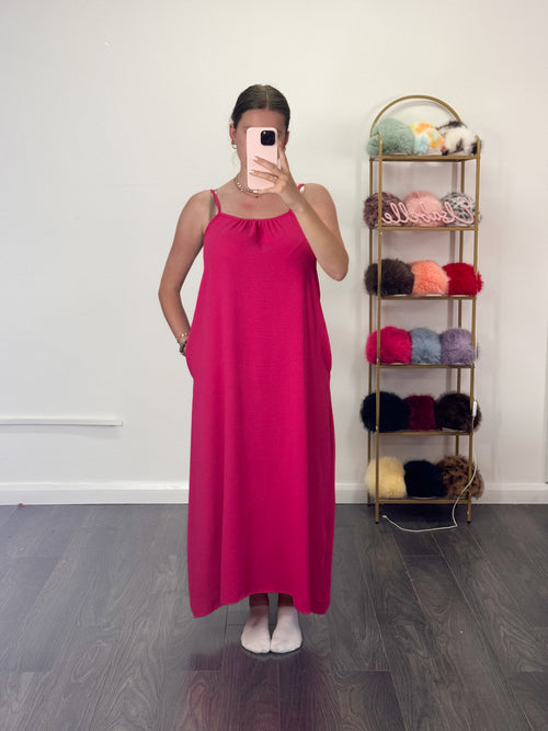 ASHLEIGH Bow Tie Back Maxi Dress With Pockets