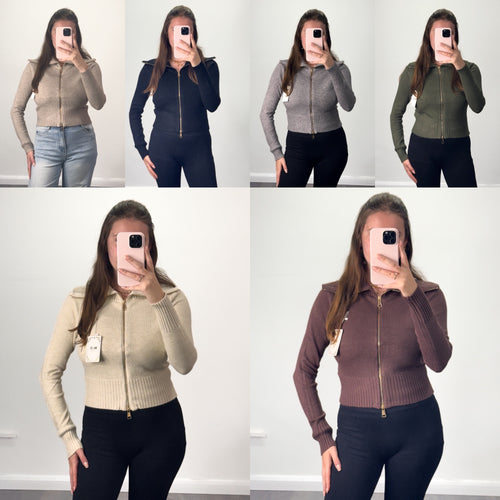 THEA Quarter Zip Soft Ribbed Long Sleeve