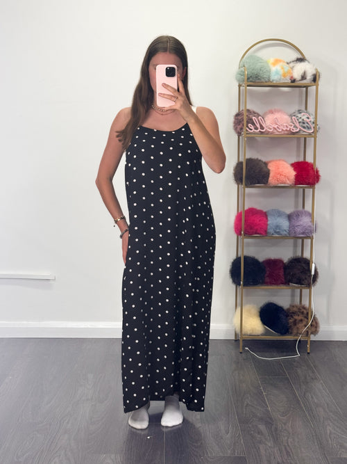 JULY Polka Dot Cross Back Maxi Dress