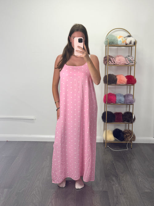 JULY Polka Dot Cross Back Maxi Dress