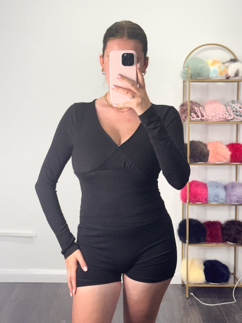 LUNA Wrap Over Cotton Soft Long Sleeve Top