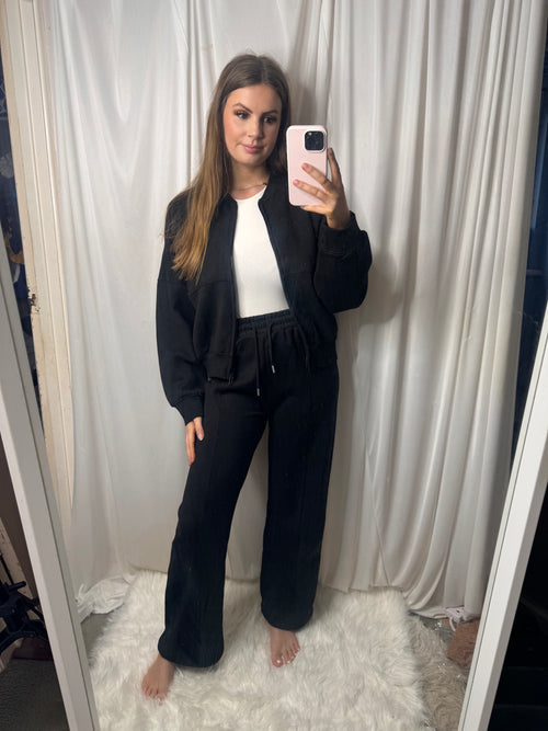 KATE Black Bomber Jacket Set