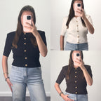 POSH Button Sleeve Top