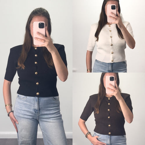 POSH Button Sleeve Top