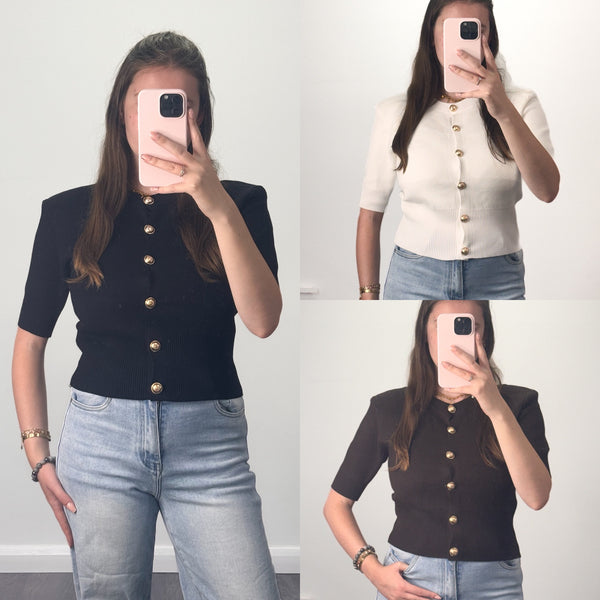 POSH Button Sleeve Top