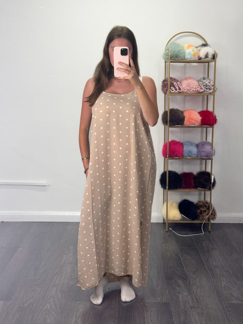 JULY Polka Dot Cross Back Maxi Dress