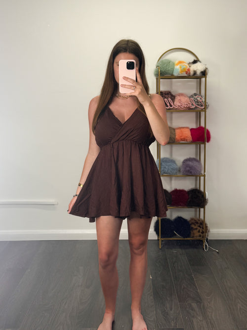 LYNDSEY Wrap Playsuit With Adjustable Straps