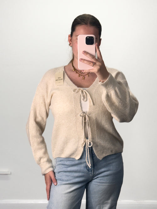 JESS Bow Tie Knitted Cardigan