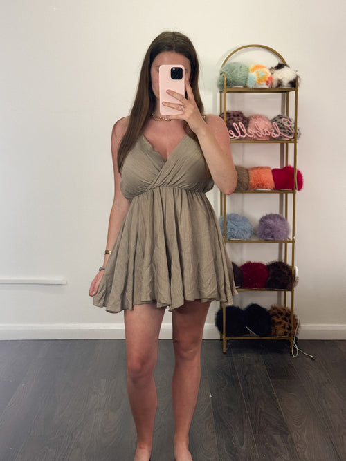 LYNDSEY Wrap Playsuit With Adjustable Straps