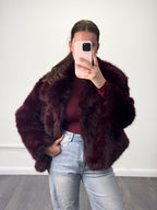 RUBY Burgundy Premium Faux Fur Jacket