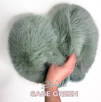 Sage Green CANDY Viral XL Faux Fur Fluffy Slippers